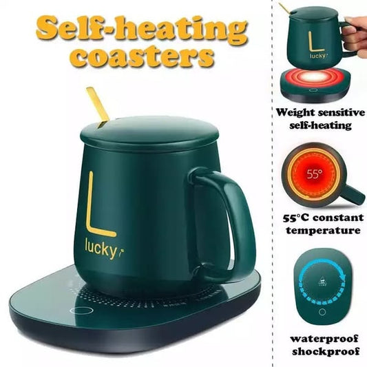 Ceramic Coffee Cup With Automatic Heating Pad