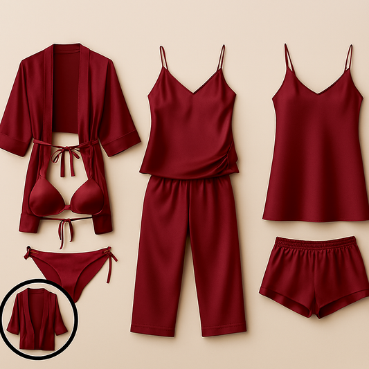 7-Piece Satin Sleepwear