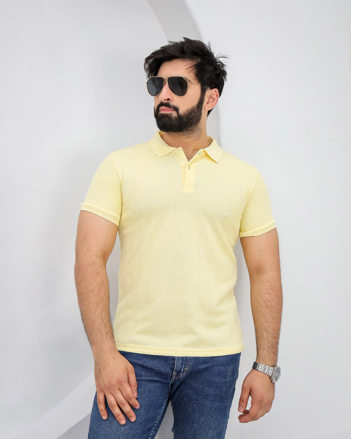 Lime Knitted Polo