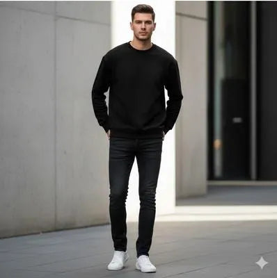 Men's Fleece Plain Sweatshirt