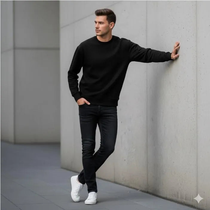 Men's Fleece Plain Sweatshirt