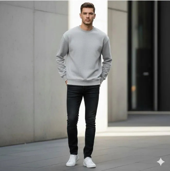 Men's Fleece Plain Sweatshirt