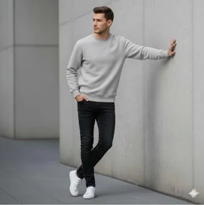 Men's Fleece Plain Sweatshirt