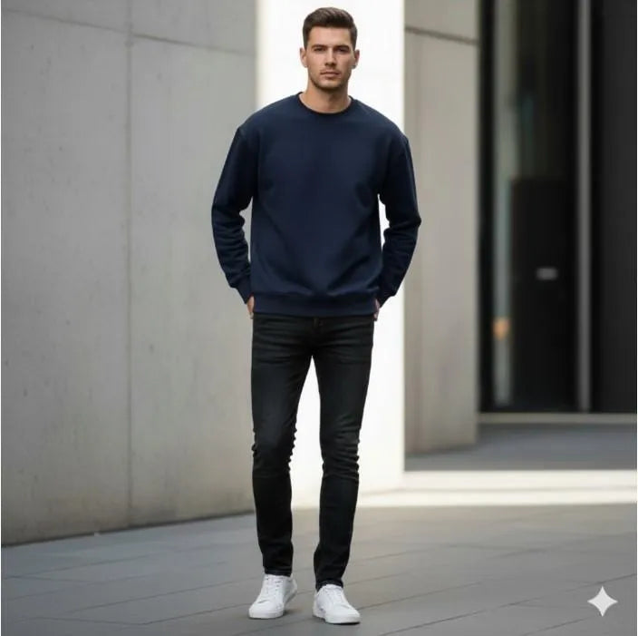 Men's Fleece Plain Sweatshirt