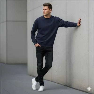 Men's Fleece Plain Sweatshirt