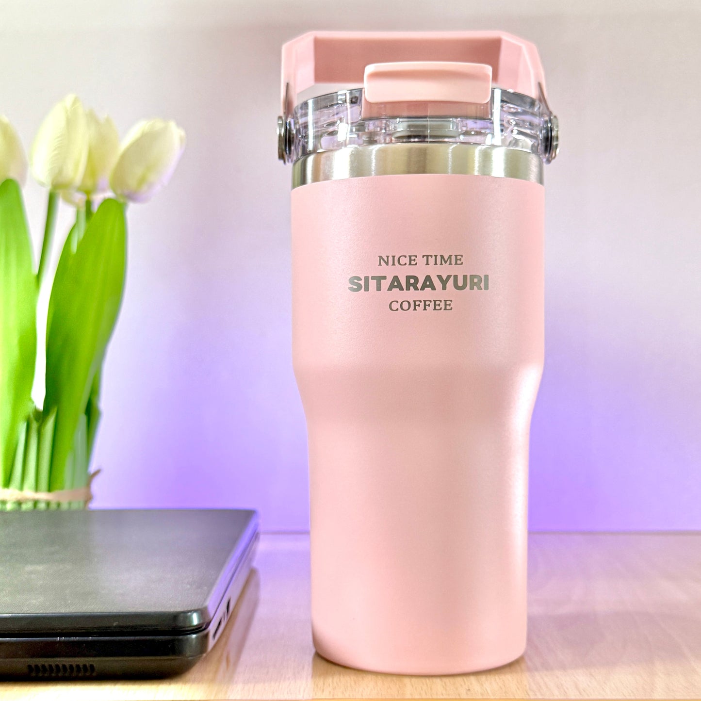 SITARAYURI LeakProof Dual-Lid Insulated Stainless Steel Tumbler (600ml) (ZF-001)