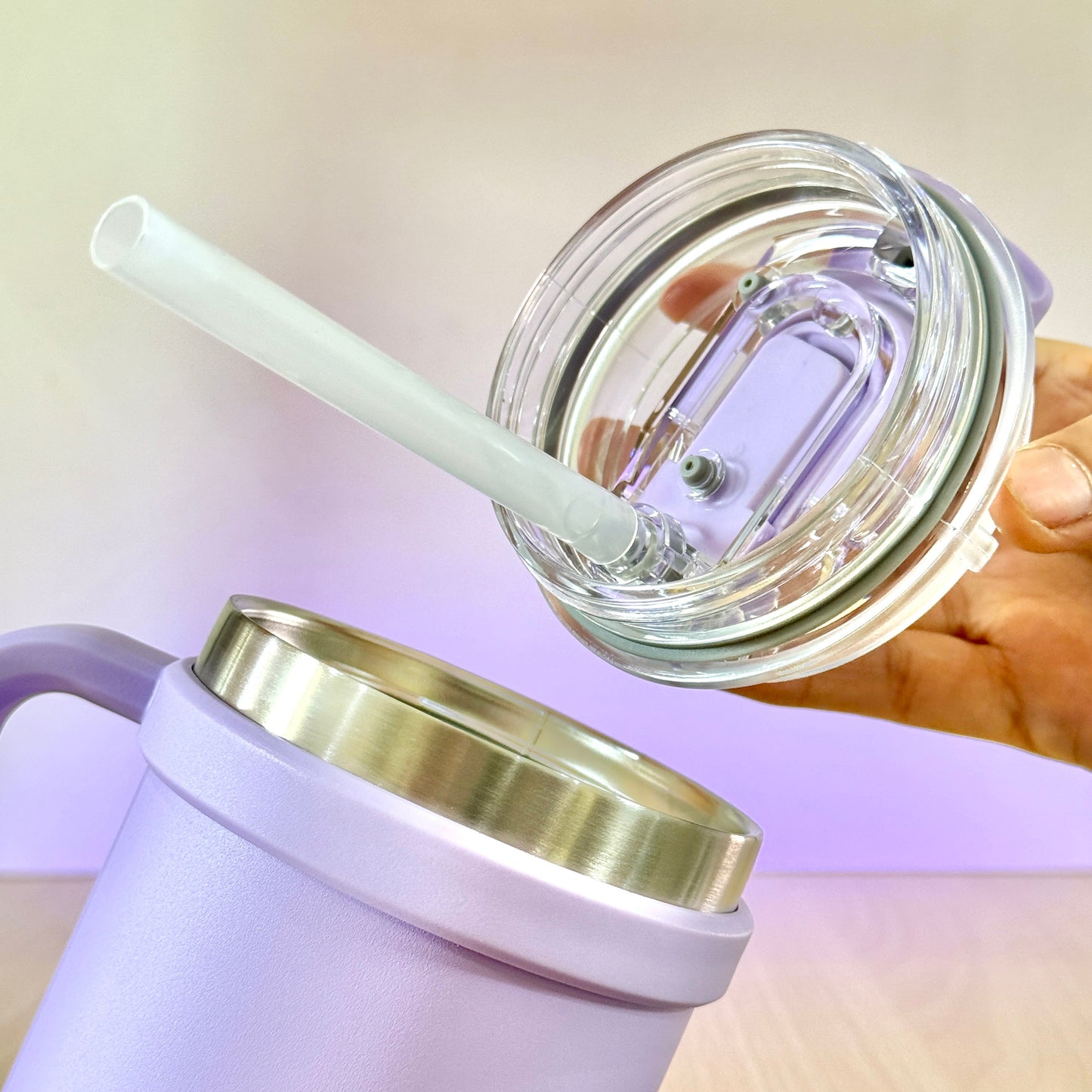 SITARAYURI LeakProof Dual-Lid Insulated Stainless Steel Tumbler (600ml) (ZF-001)