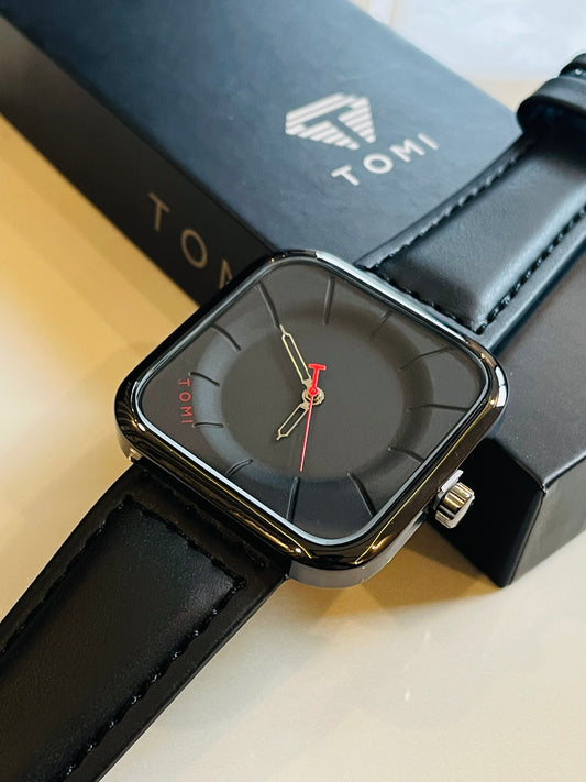 Tomi Square Black Dial Watch